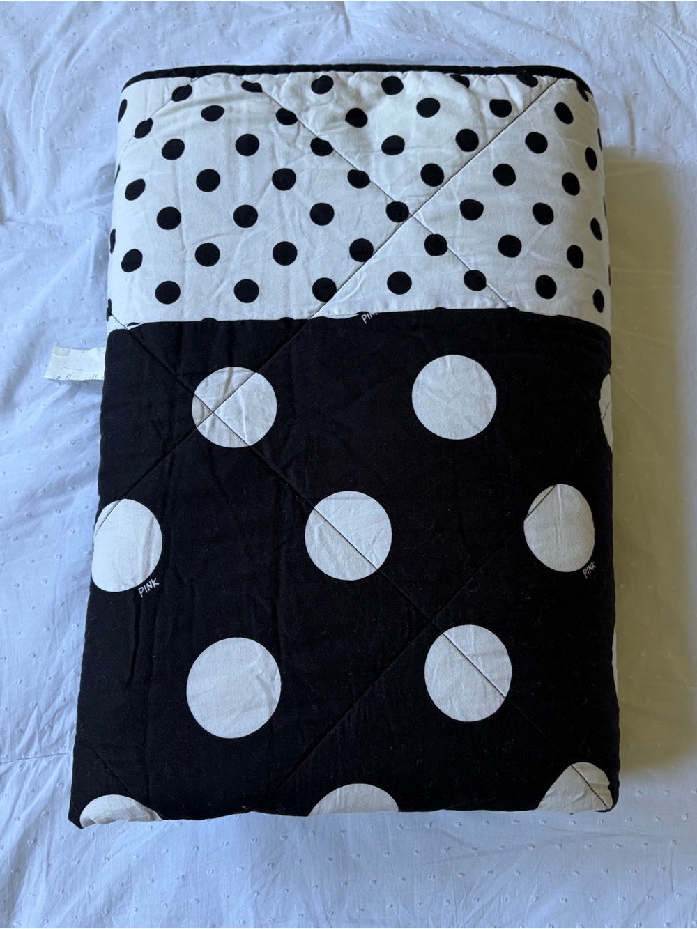 Victorias Secret Pink Cotton Polka Dot Quilt Dorm Comforter Bedding Twin